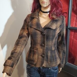 Zara Brown Plaid Jacket